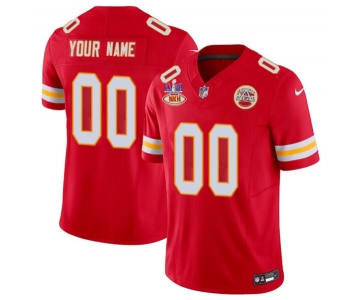 Men's Kansas City Chiefs Active Player Custom Red 2024 F.U.S.E. Super Bowl LVIII Patch With NKH Patch Vapor Untouchable Limited Football Stitched Jersey
