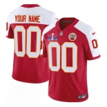 Men's Kansas City Chiefs Active Player Custom Red White 2024 F.U.S.E. Super Bowl LVIII Patch Vapor Untouchable Limited Football Stitched Jersey