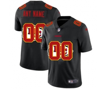 Men's Kansas City Chiefs Custom Team Logo Dual Overlap Limited Football Jersey Black