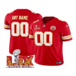 Men's Kansas City Chiefs Customized Red 2025 Super Bowl LIX FUSE Vapor Limited Jersey