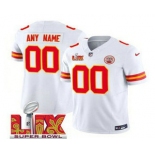 Men's Kansas City Chiefs Customized White 2025 Super Bowl LIX FUSE Vapor Limited Jersey
