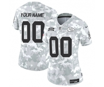 Women's Kansas City Chiefs Active Player Custom 2024 F.U.S.E Arctic Camo Salute To Service Limited Stitched Football Jersey