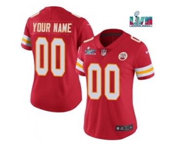 Women's Kansas City Chiefs Customized Red Super Bowl LVII Limited Stitched Jersey(Run Small