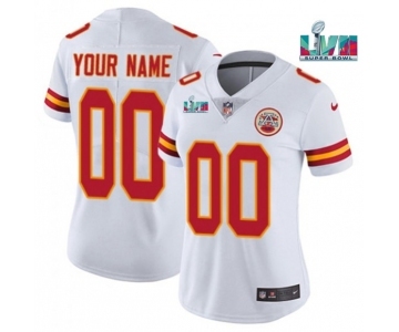 Women's Kansas City Chiefs Customized White Super Bowl LVII Limited Stitched Jersey