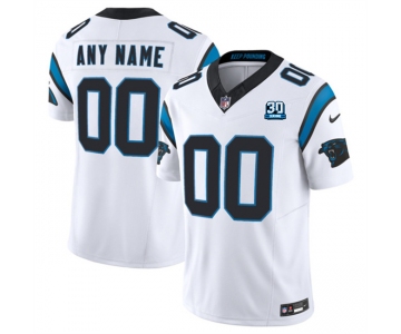 Men's Carolina Panthers Active Player Custom White 2024 30th Anniversary Patch F.U.S.E. Vapor Limited Stitched Football Jersey