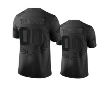 Men's Panthers Custom Black Stitched Olive Branch MVP Edition Limited Jersey