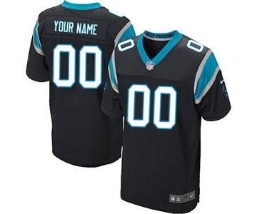 Men's Carolina Panthers Customized Black Team Color Custom Elite Football Jersey