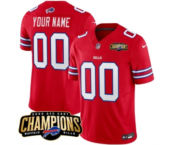 Men's Buffalo Bills Active Player Custom Red 2023 F.U.S.E. AFC East Champions Ptach Football Stitched Jersey