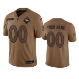 Men's Denver Broncos Active Player Custom 2023 Brown Salute To Service Limited Football Stitched Jersey