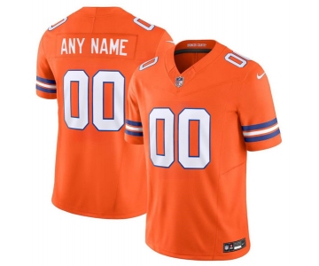 Men's Denver Broncos Active Player Custom Orange Mile High Collection F.U.S.E. 1977 Throwback Vapor Limited Stitched Jersey