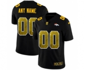 Men's Denver Broncos Custom Black Golden Sequin Vapor Limited Football Jersey