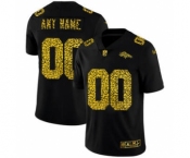 Men's Denver Broncos Custom Black Leopard Print Fashion Vapor Limited Football Jersey