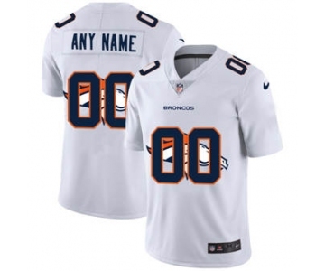 Men's Denver Broncos Custom White Team Logo Dual Overlap Limited Football Jersey