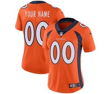 Women's Denver Broncos Orange Home Customized Jersey