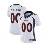 Women's Denver Broncos White Road Customized Jersey
