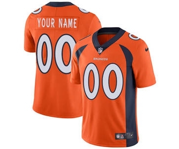 Youth Denver Broncos Customized Orange Team Color Custom Football Jersey