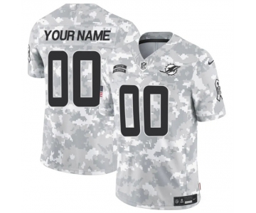 Men's Miami Dolphins Active Player Custom 2024 F.U.S.E Arctic Camo Salute To Service Limited Stitched Football Jersey