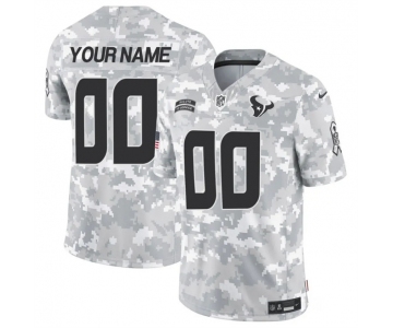 Men's Houston Texans Active Player Custom 2024 F.U.S.E Arctic Camo Salute To Service Limited Stitched Football Jersey