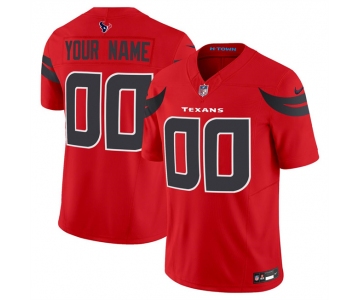 Men's Houston Texans Active Player Custom Red 2024 Alternate Vapor F.U.S.E. Limited Football Stitched Jersey