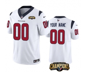 Men's Houston Texans Active Player Custom White 2023 F.U.S.E. AFC South Champions Patch Vapor Limited Football Stitched Jersey
