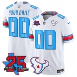 Men's Houston Texans Active Player Custom White 2026 F.U.S.E. Rivalries Collection With 25th Anniversary Patch Limited Football Stitched Jersey Men's Houston Texans Active Player Custom White 2026 F.U.S.E. Rivalries Collection With 25th Anniversary Patch Limited Football Stitched Jersey