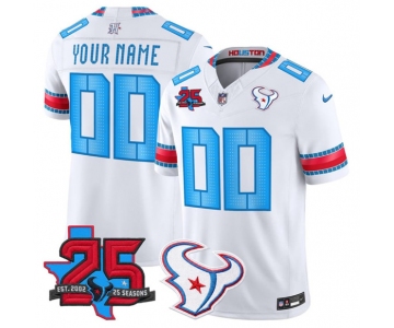 Men's Houston Texans Active Player Custom White 2026 F.U.S.E. Rivalries Collection With 25th Anniversary Patch Limited Football Stitched Jersey