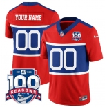 Men's New York Giants ACTIVE PLAYER Custom Century Red 100TH Season Commemorative Patch Limited Football Stitched Jersey