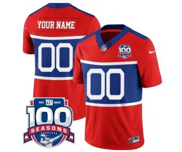 Men's New York Giants ACTIVE PLAYER Custom Century Red 100TH Season Commemorative Patch Limited Football Stitched Jersey