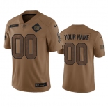 Men's New York Giants Active Player Custom 2023 Brown Salute To Setvice Limited Football Stitched Jersey