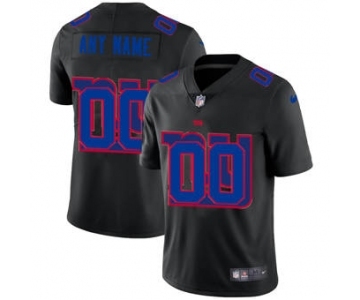 Men's New York Giants Custom Team Logo Dual Overlap Limited Football Jersey Black