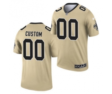 Men's New Orleans Saints ACTIVE PLAYER Custom Gold 2021 Inverted Legend Stitched Jersey