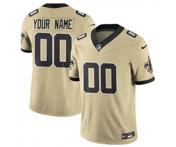 Men's New Orleans Saints Active Player Custom Gold 2025 F.U.S.E. Alternate Vapor Limited Football Stitched Jersey