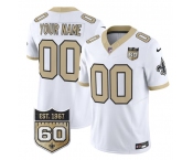 Men's New Orleans Saints Active Player Custom White F.U.S.E. 60th Anniversary Patch Vapor Limited Football Stitched Jersey Men's New Orleans Saints Active Player Custom White F.U.S.E. 60th Anniversary Patch Vapor Limited Football Stitched Jersey