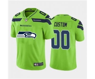 Men's Seahawks Custom Green Football Team Big Logo Fashion Vapor Limited Jersey
