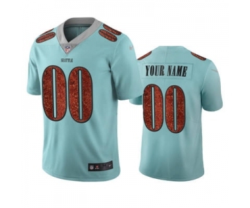 Men's Seahawks Customized Vapor Limited City Edition Light Blue Jersey