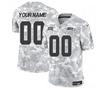 Men's Seattle Seahawks Active Player Custom 2024 F.U.S.E Arctic Camo Salute To Service Limited Stitched Football Jersey