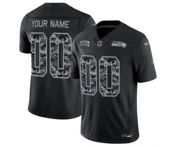 Men's Seattle Seahawks Active Player Custom Black F.U.S.E. 2026 Salute to Service Limited Football Stitched Jersey