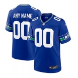 Men's Seattle Seahawks Active Player Custom Royal Throwback Football Stitched Game Jersey