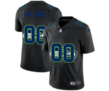 Men's Seattle Seahawks Custom Team Logo Dual Overlap Limited Football Jersey Black