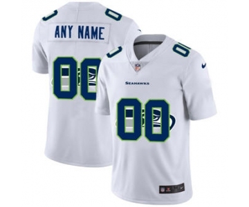 Men's Seattle Seahawks Custom White Team Logo Dual Overlap Limited Football Jersey