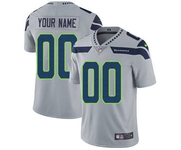 Men's Seattle Seahawks Customized Grey Alternate Vapor Untouchable Custom Limited Football Jersey
