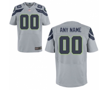 Mens Seattle Seahawks Nike Gray Custom Elite Jersey