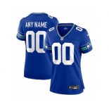 Women's Seattle Seahawks ACTIVE PLAYER Custom Royal Throwback Football Stitched Jersey(Run Small)
