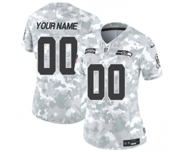 Women's Seattle Seahawks Active Player Custom 2024 F.U.S.E Arctic Camo Salute To Service Limited Stitched Football Jersey
