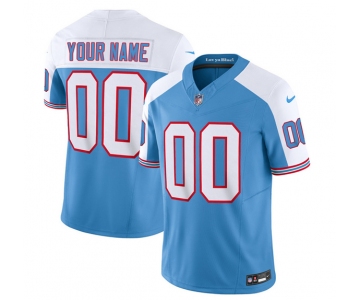 Men's Tennessee Titans Active Player Custom Blue White 2023 F.U.S.E. Vapor Limited Throwback Football Stitched Jersey