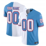 Men's Tennessee Titans Active Player Custom White Blue 2023 F.U.S.E. Split Vapor Limited Throwback Football Stitched Jersey