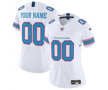 Women's Tennessee Titans Active Player Custom White 2026 F.U.S.E. Vapor Limited Stitched Football Jersey