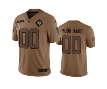 Men's Jacksonville Jaguars Active Player Custom 2023 Brown Salute To Service Limited Football Stitched Jersey