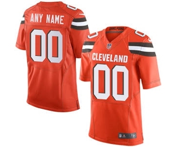 Men's Cleveland Browns Customized Orange Alternate Custom Elite Football Jersey