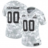 Women's Cleveland Browns Active Player Custom 2024 F.U.S.E Arctic Camo Salute To Service Limited Stitched Jersey